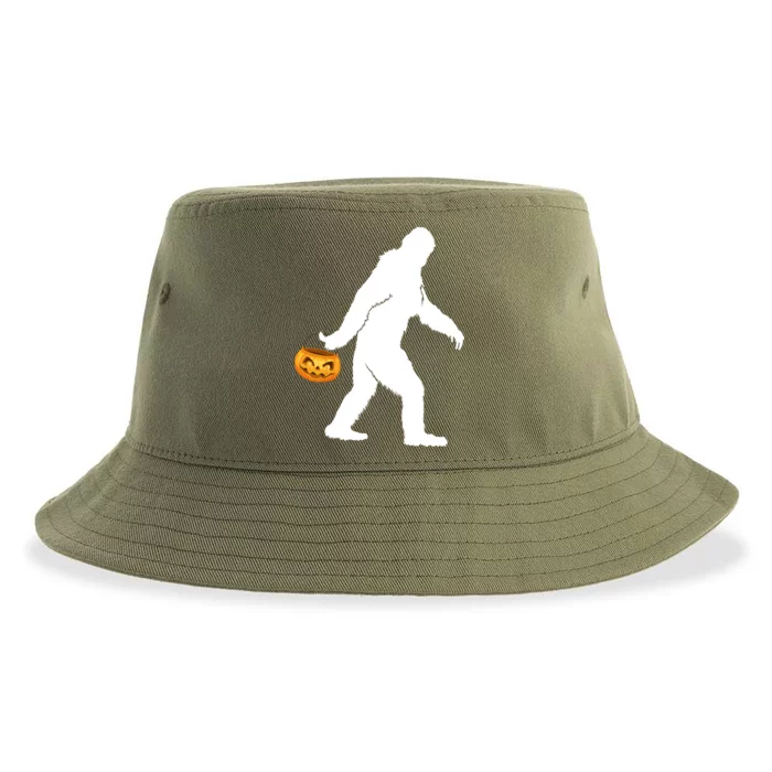 Bigfoot Sasquatch Halloween Pumpkin Sustainable Bucket Hat