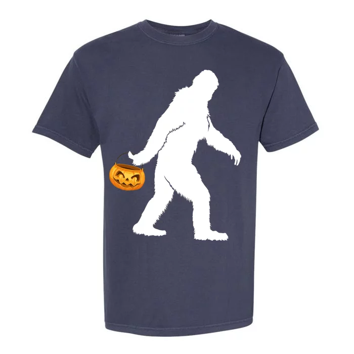 Bigfoot Sasquatch Halloween Pumpkin Garment-Dyed Heavyweight T-Shirt