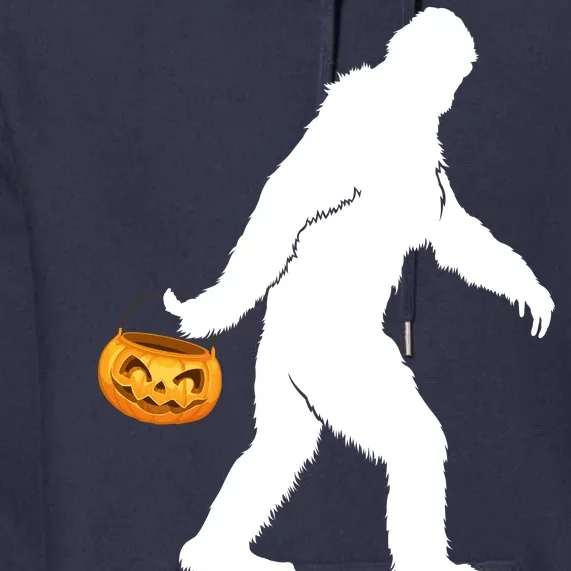 Bigfoot Sasquatch Halloween Pumpkin Premium Hoodie