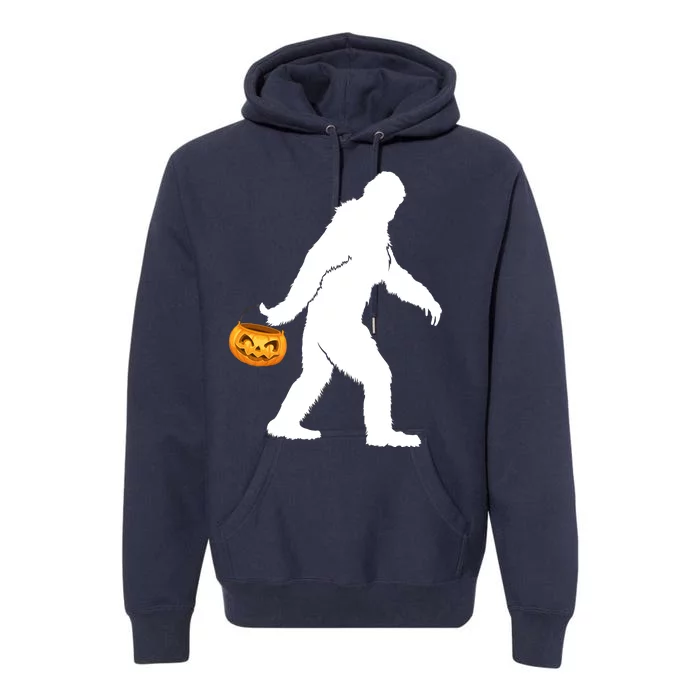 Bigfoot Sasquatch Halloween Pumpkin Premium Hoodie