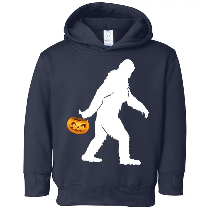 Bigfoot Sasquatch Halloween Pumpkin Toddler Hoodie