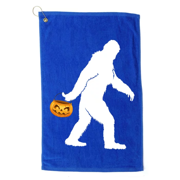 Bigfoot Sasquatch Halloween Pumpkin Platinum Collection Golf Towel