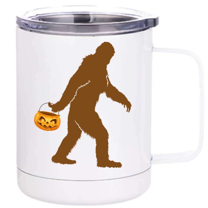 Bigfoot Sasquatch Halloween Pumpkin Front & Back 12oz Stainless Steel Tumbler Cup