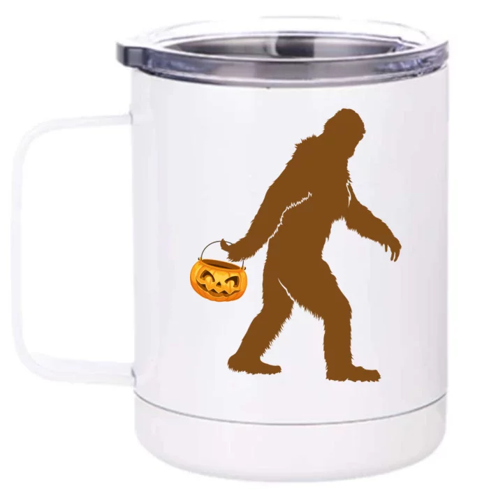 Bigfoot Sasquatch Halloween Pumpkin Front & Back 12oz Stainless Steel Tumbler Cup