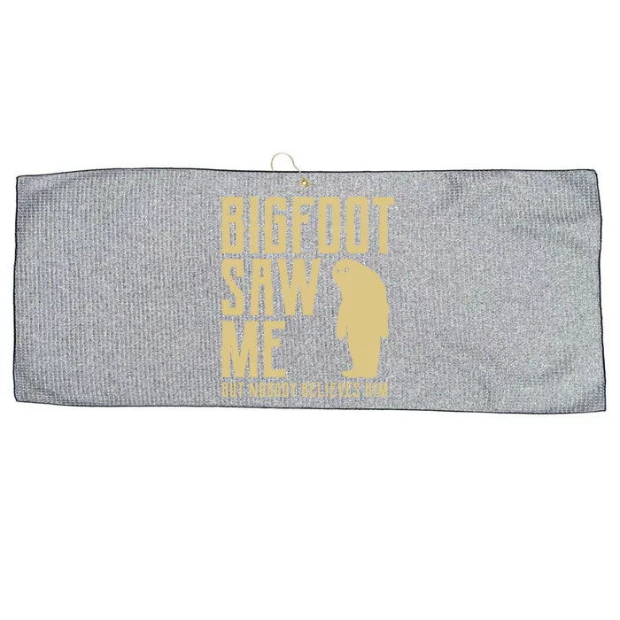 Bigfoot Saw Me But Nobody Believes Him Large Microfiber Waffle Golf Towel