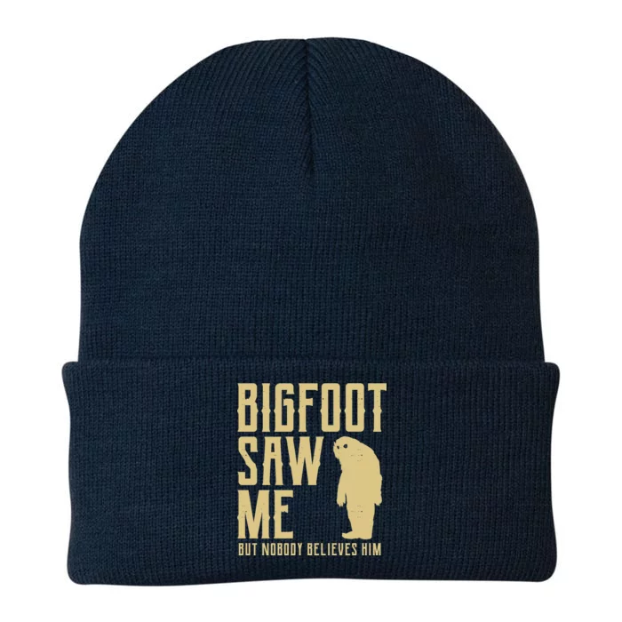 Bigfoot Saw Me But Nobody Believes Him Knit Cap Winter Beanie