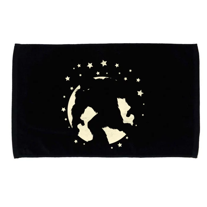 Bigfoot Silhouette Moon Stars Microfiber Hand Towel