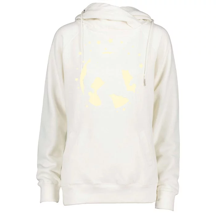 Bigfoot Silhouette Moon Stars Womens Funnel Neck Pullover Hood