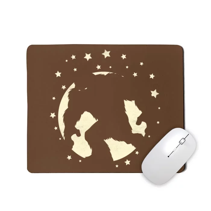 Bigfoot Silhouette Moon Stars Mousepad