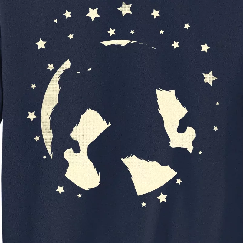 Bigfoot Silhouette Moon Stars Tall Sweatshirt