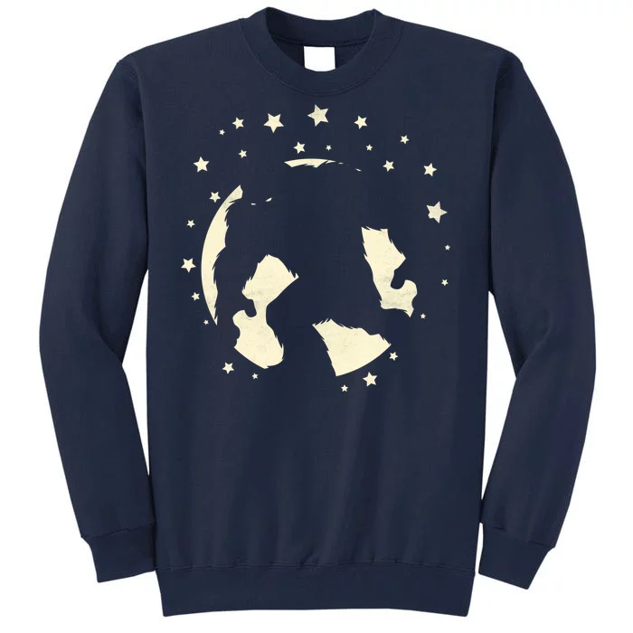 Bigfoot Silhouette Moon Stars Tall Sweatshirt