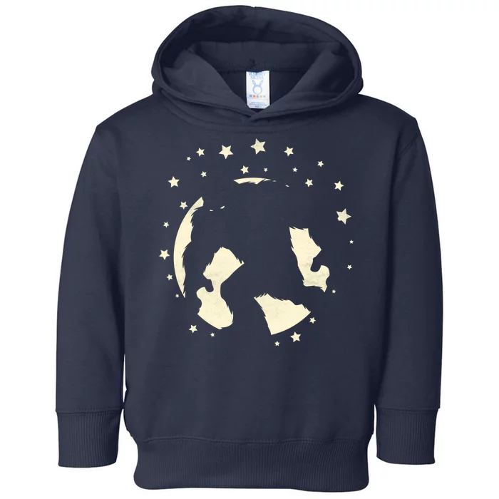 Bigfoot Silhouette Moon Stars Toddler Hoodie