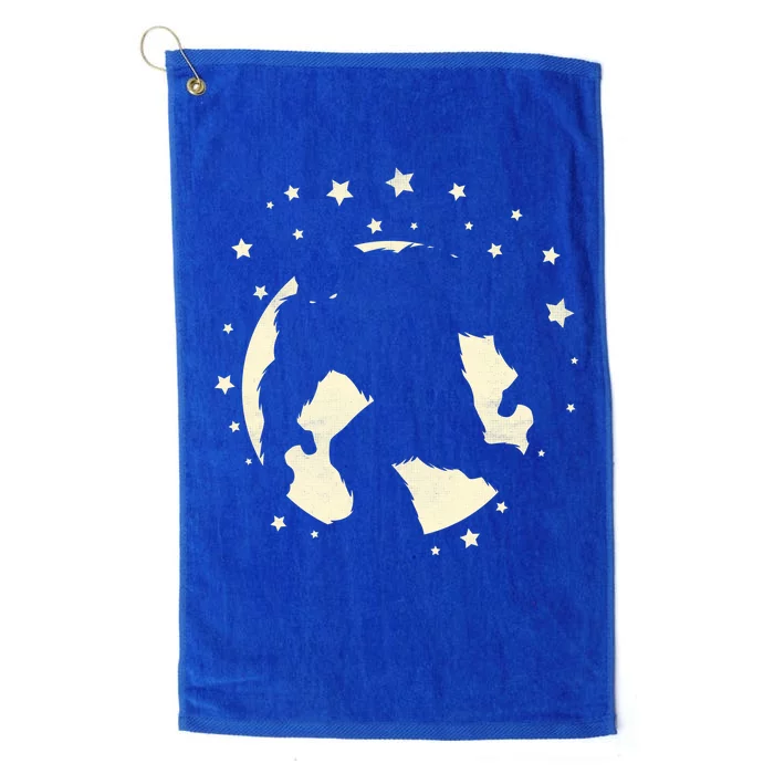 Bigfoot Silhouette Moon Stars Platinum Collection Golf Towel