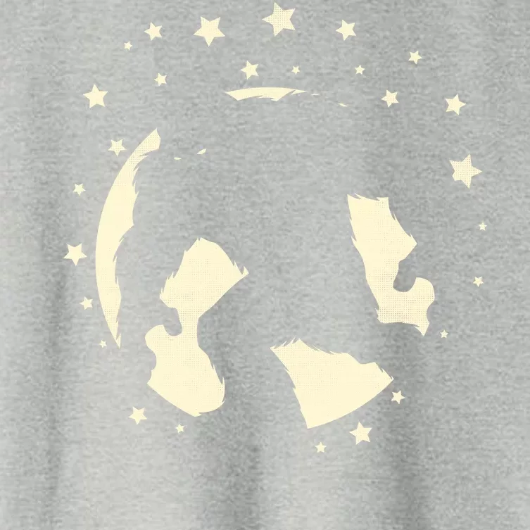 Bigfoot Silhouette Moon Stars Women's Crop Top Tee