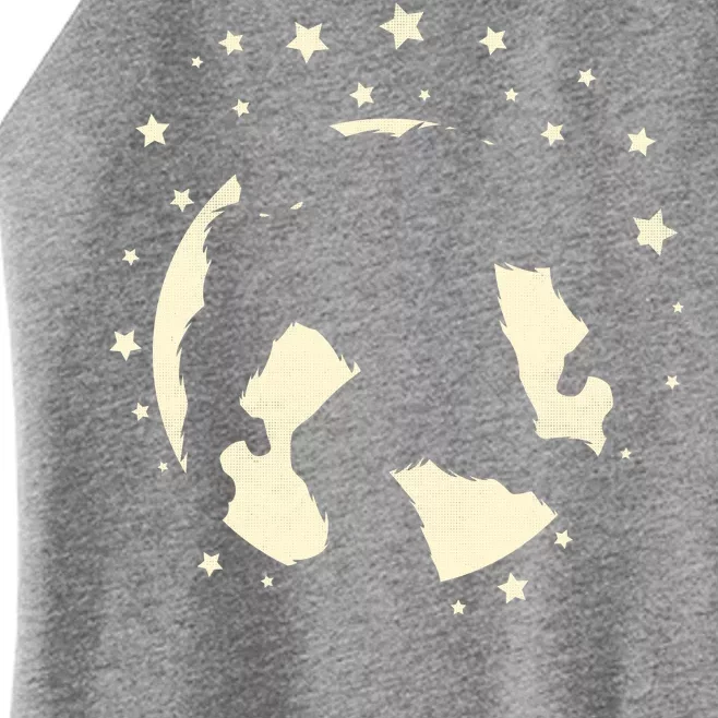 Bigfoot Silhouette Moon Stars Women’s Perfect Tri Rocker Tank