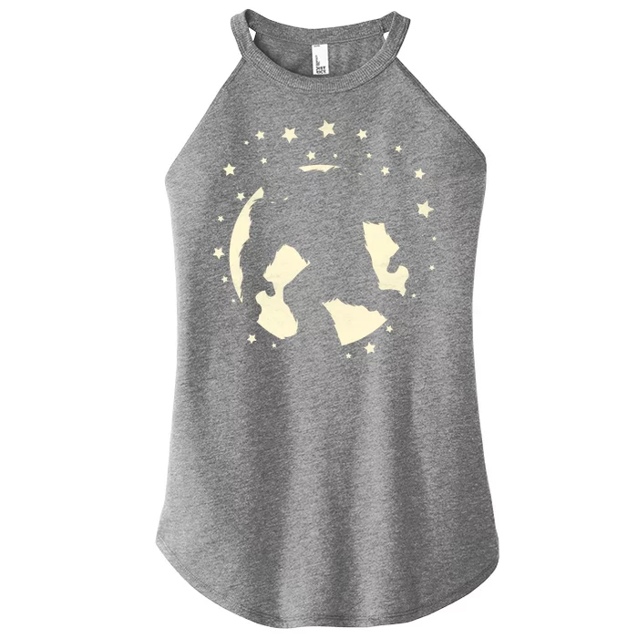 Bigfoot Silhouette Moon Stars Women’s Perfect Tri Rocker Tank