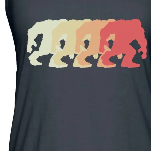 Bigfoot Silhouette Retro Sasquatch Ladies Essential Flowy Tank