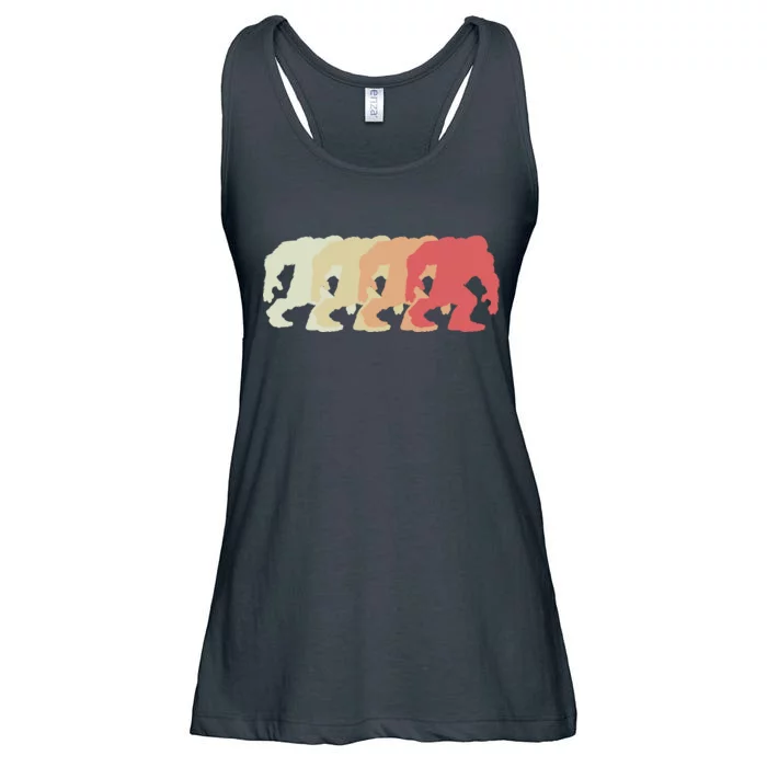 Bigfoot Silhouette Retro Sasquatch Ladies Essential Flowy Tank