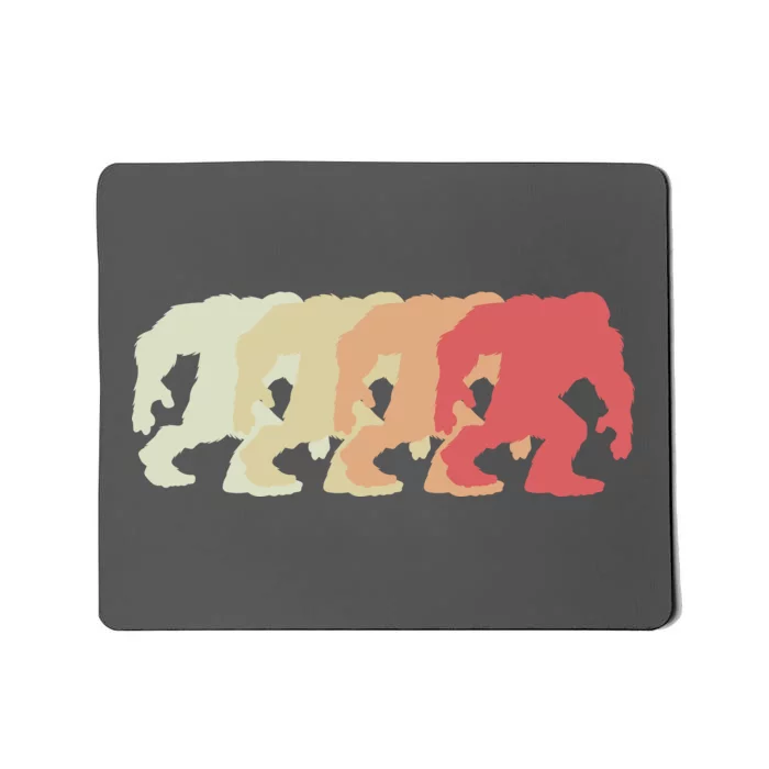 Bigfoot Silhouette Retro Sasquatch Mousepad