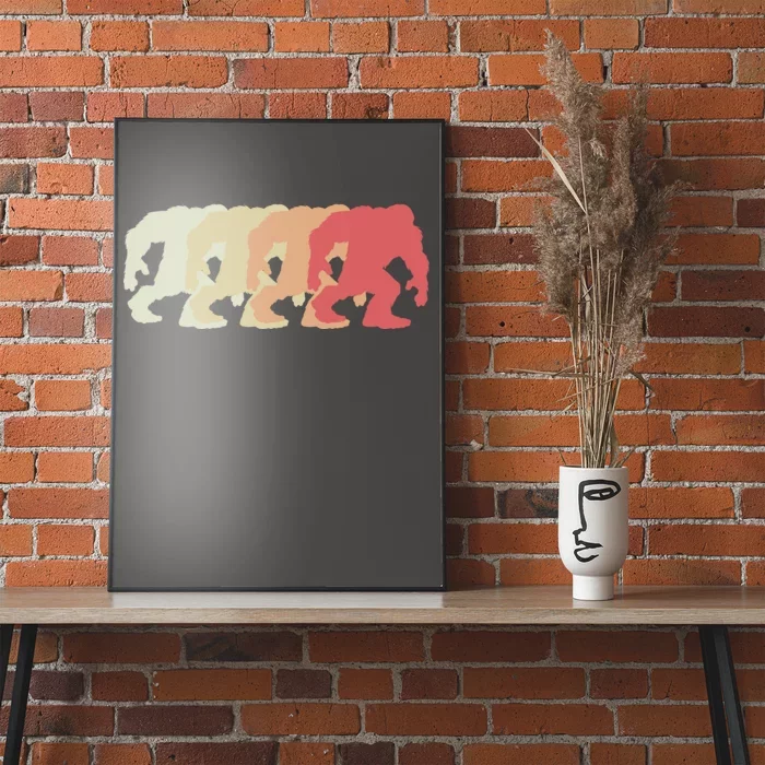 Bigfoot Silhouette Retro Sasquatch Poster