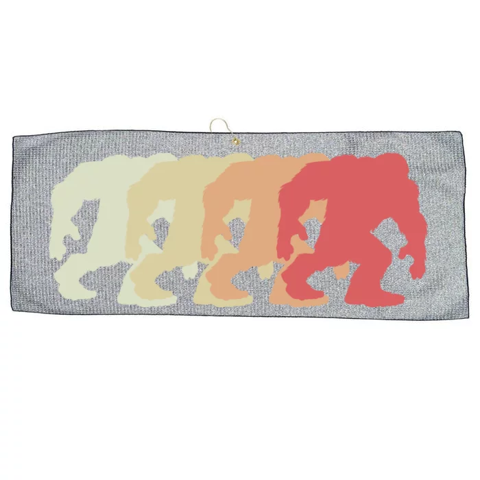 Bigfoot Silhouette Retro Sasquatch Large Microfiber Waffle Golf Towel