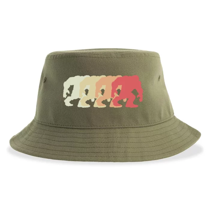 Bigfoot Silhouette Retro Sasquatch Sustainable Bucket Hat