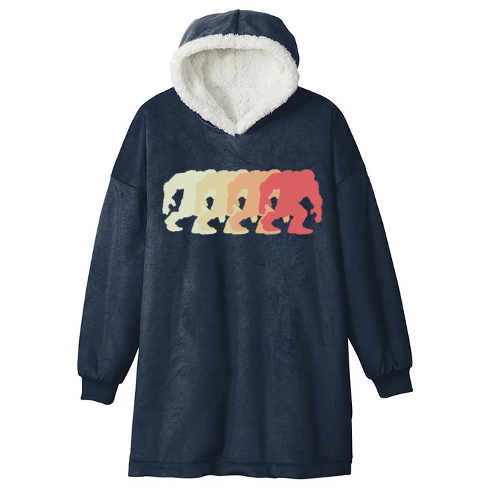 Bigfoot Silhouette Retro Sasquatch Hooded Wearable Blanket