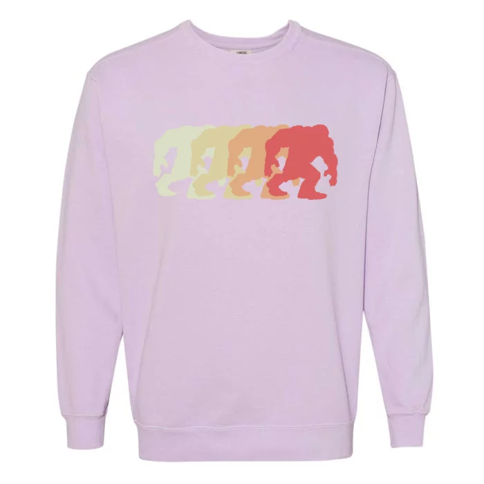 Bigfoot Silhouette Retro Sasquatch Garment-Dyed Sweatshirt