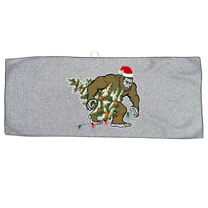 Bigfoot Stole Christmas Large Microfiber Waffle Golf Towel