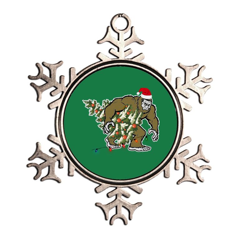 Bigfoot Stole Christmas Metallic Star Ornament