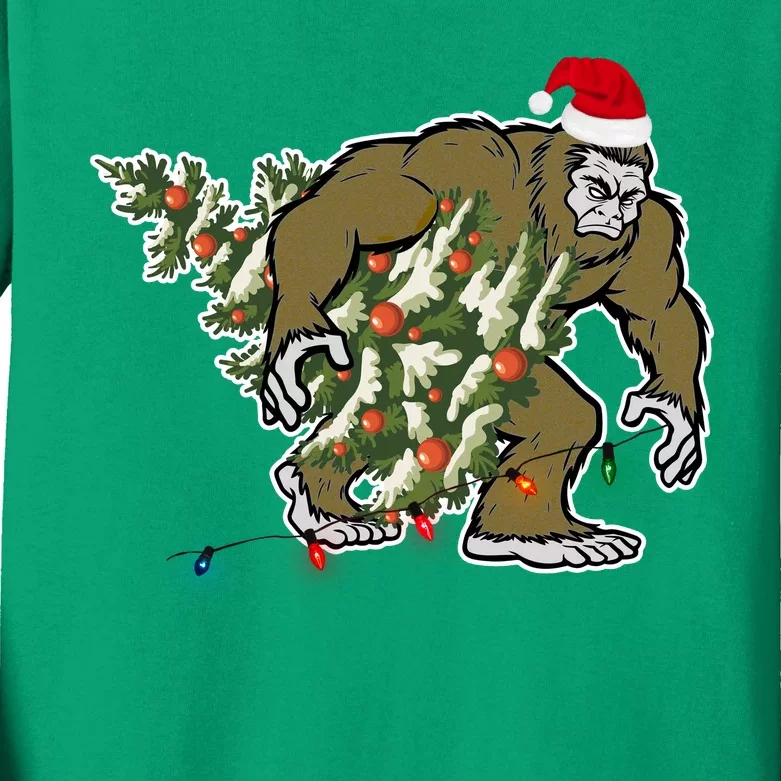 Bigfoot Stole Christmas Kids Long Sleeve Shirt