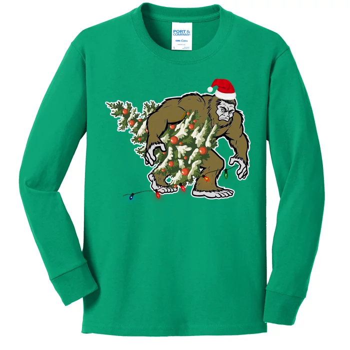 Bigfoot Stole Christmas Kids Long Sleeve Shirt