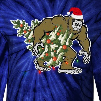Bigfoot Stole Christmas Tie-Dye Long Sleeve Shirt