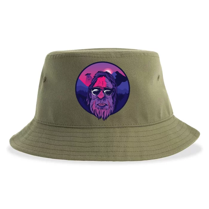 Bigfoot UFO Mountain Sustainable Bucket Hat