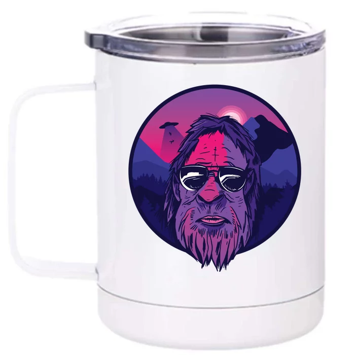 Bigfoot UFO Mountain Front & Back 12oz Stainless Steel Tumbler Cup