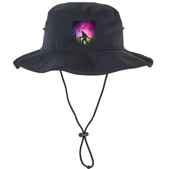 Bigfoot UFOs In Forest Legacy Cool Fit Booney Bucket Hat