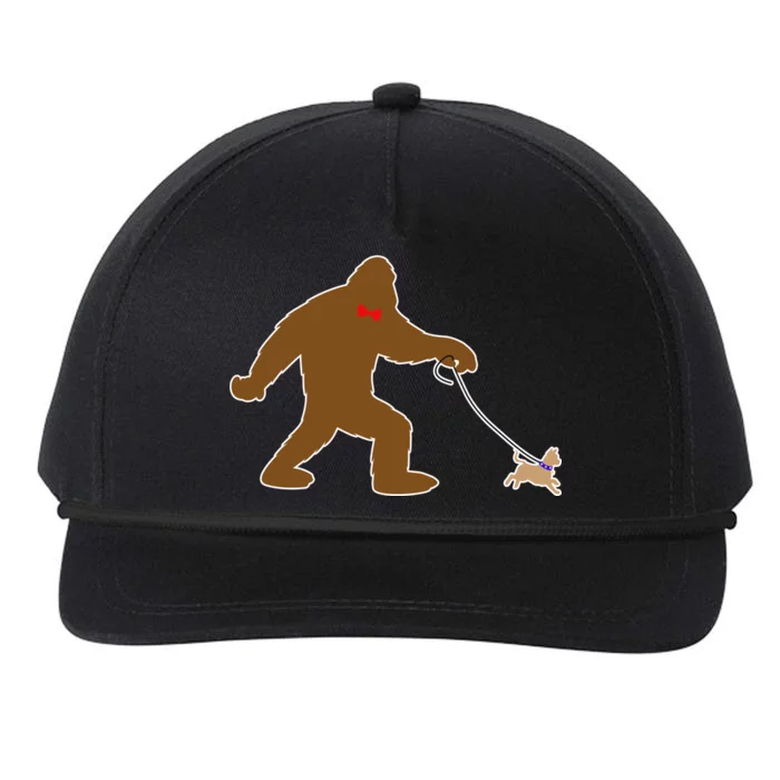 Bigfoot Walking Chihuahua Dog Snapback Five-Panel Rope Hat