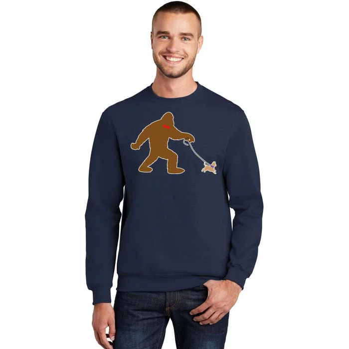 Bigfoot Walking Chihuahua Dog Tall Sweatshirt