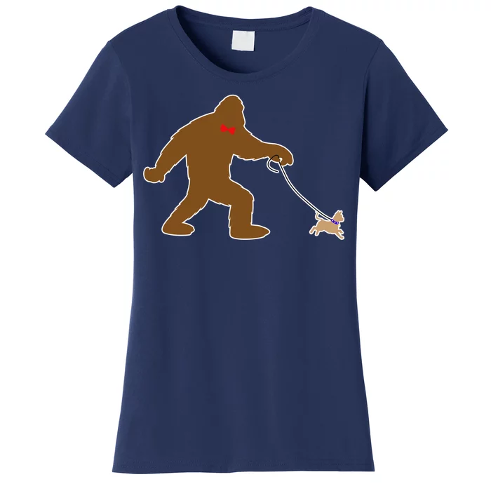 Bigfoot Walking Chihuahua Dog Women's T-Shirt