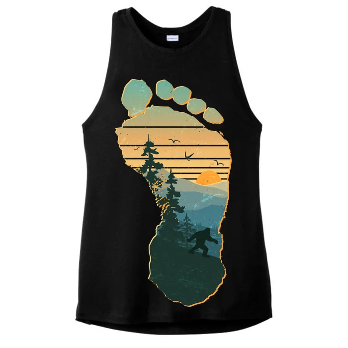 Bigfoot Wilderness Footprint Ladies Tri-Blend Wicking Tank