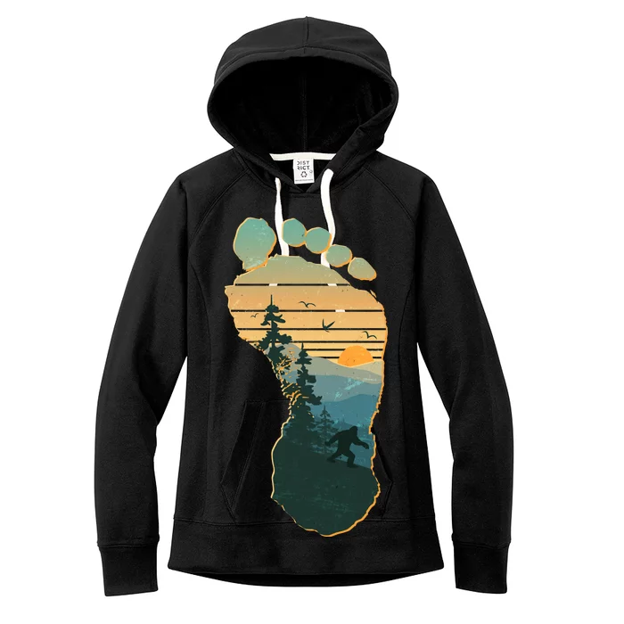 Bigfoot Wilderness Footprint Women's Fleece Hoodie