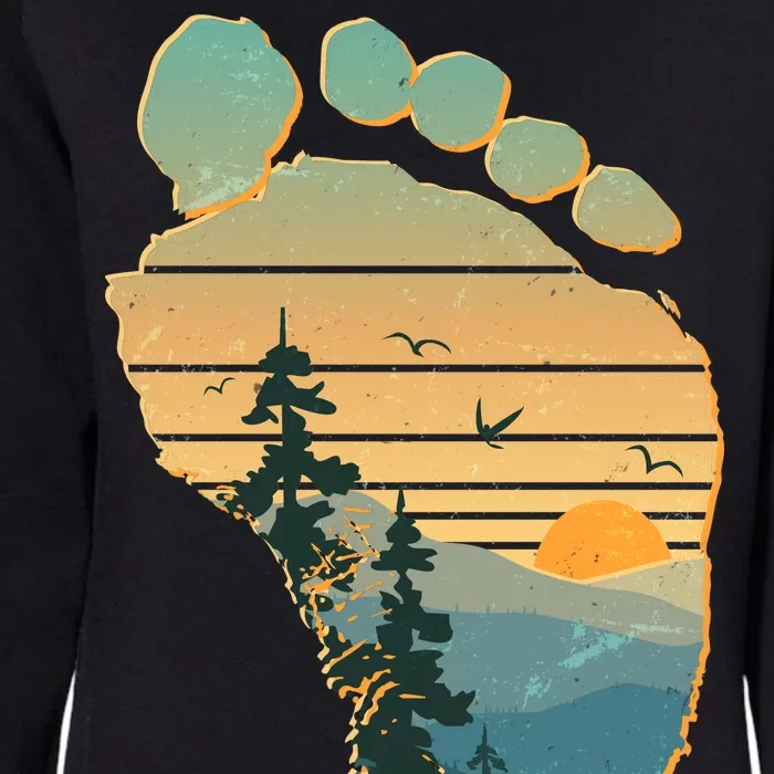 Bigfoot Wilderness Footprint Womens California Wash Sweatshirt