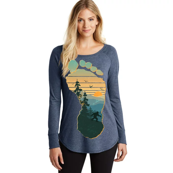 Bigfoot Wilderness Footprint Women's Perfect Tri Tunic Long Sleeve Shirt