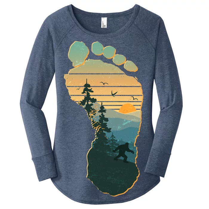 Bigfoot Wilderness Footprint Women's Perfect Tri Tunic Long Sleeve Shirt