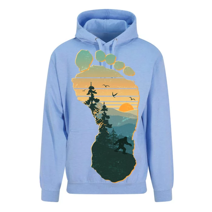 Bigfoot Wilderness Footprint Unisex Surf Hoodie