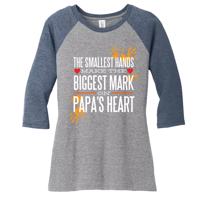 Biggest Mark Papa's Heart Women's Tri-Blend 3/4-Sleeve Raglan Shirt