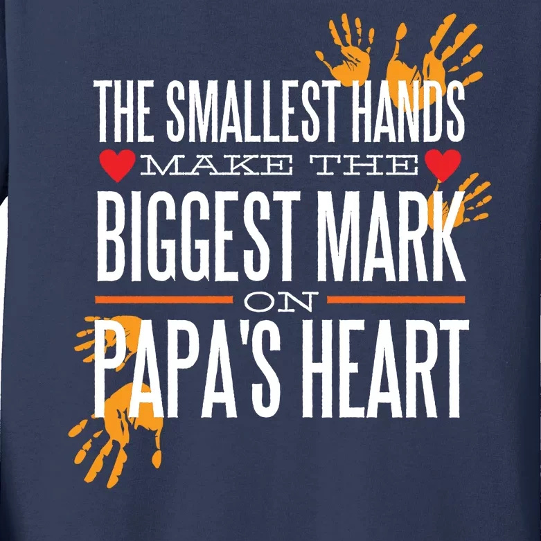 Biggest Mark Papa's Heart Kids Long Sleeve Shirt