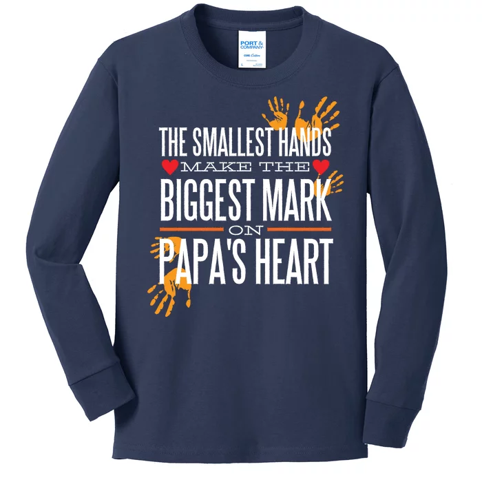 Biggest Mark Papa's Heart Kids Long Sleeve Shirt