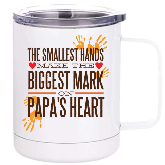 Biggest Mark Papa's Heart Front & Back 12oz Stainless Steel Tumbler Cup