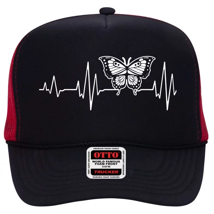 Butterfly Insect Heartbeat Butterflies High Crown Mesh Trucker Hat